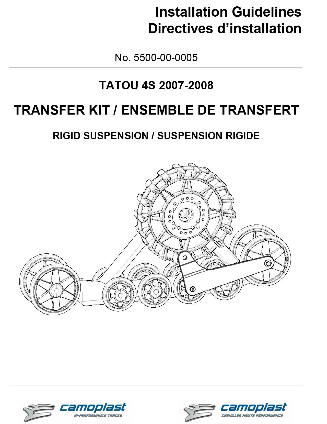 Camoplast Tatou 4S (2007-2008) Solid Axle Suspension ATV Tracks Transfer Kit