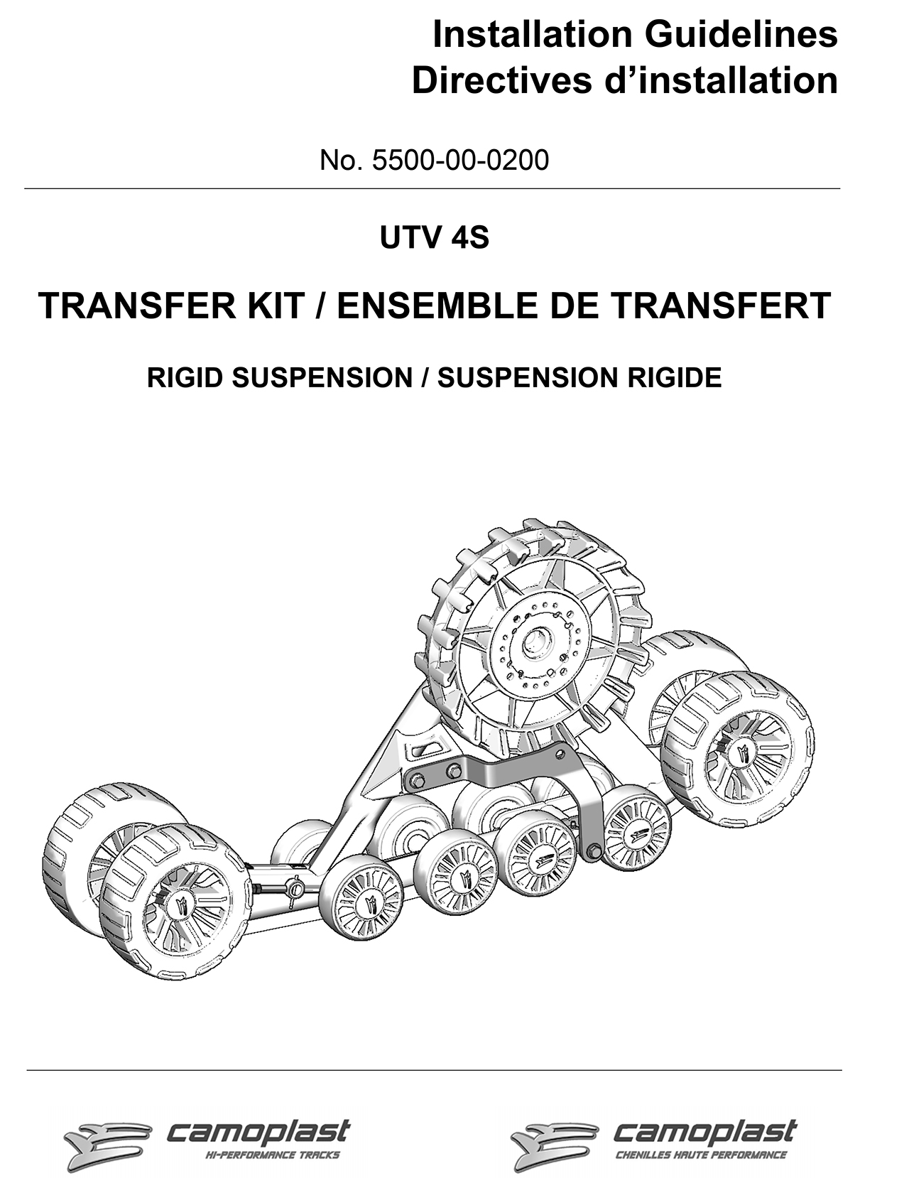 Camoplast Tatou 4S (2010-2016) Solid Axle Suspension UTV Tracks Transfer Kit